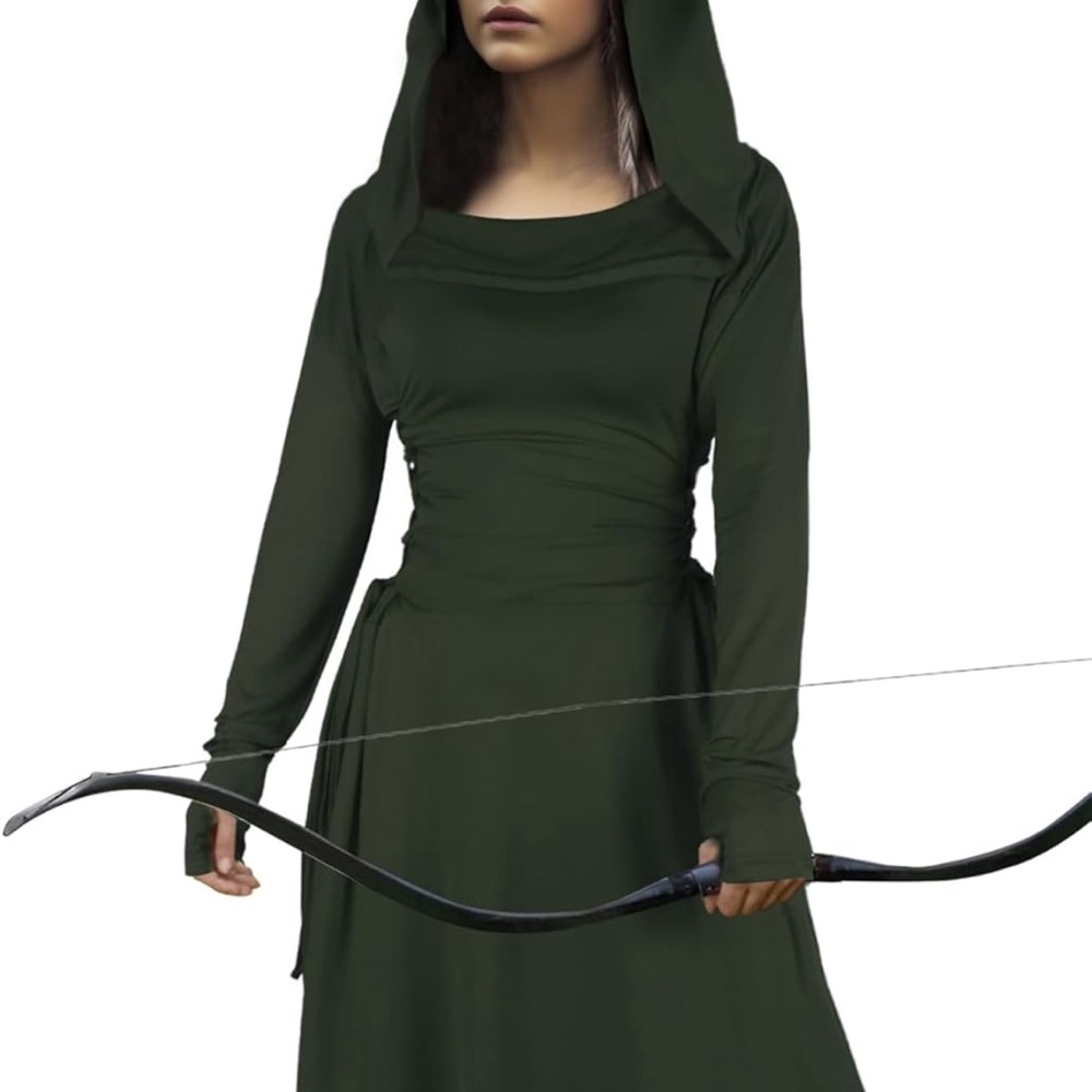 Green Hooded Dress - Never Worn